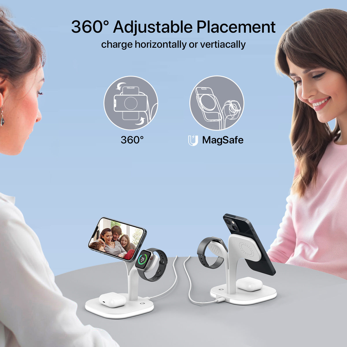 5 in 1 Magnetic Wireless Desktop Fast Charging Station For Multiple Devices